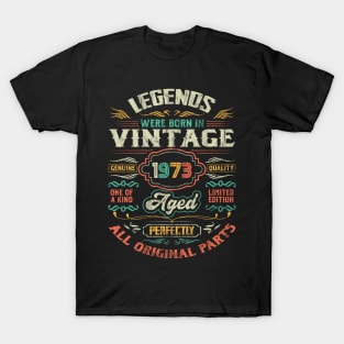 1973 Birthday Vintage Gift For Legends Born 1973 Retro T-Shirt